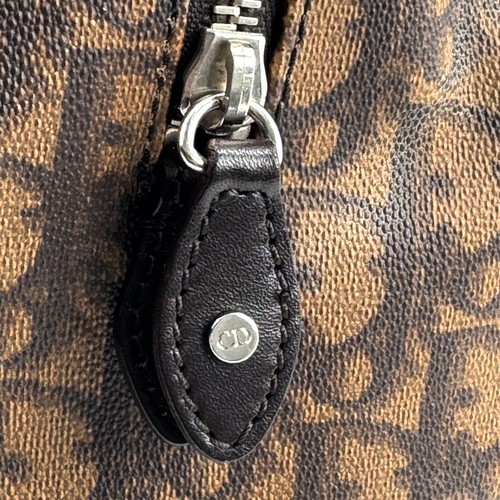 Borsa a mano DIOR Trotter romantica pelle PVC marrone mini borsa Boston autentica - Foto 20 di 24