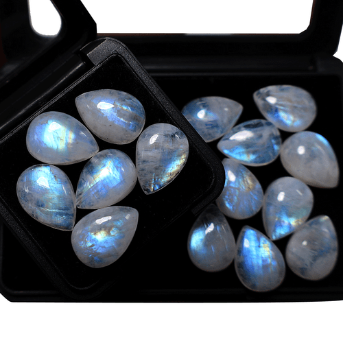 Lote 15 Piezas Piedras Preciosas Cabujón Pera Arco Iris Natural Grado AAA 14mmx10mm - Imagen 3 de 11