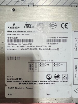 Emerson ASTEC 73-690-6025 MP1-3Q-3U-0P POWER SUPPLY 1000-1200W