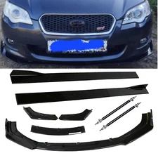Front Bumper Lip Splitter Spoiler Glossy Black For Subaru Body Kit Side Skirt