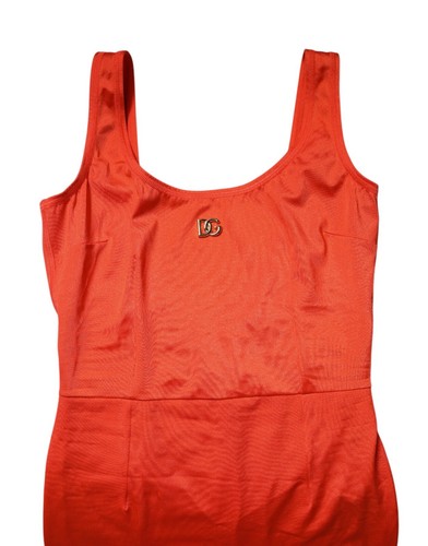 Dolce & Gabbana Vestido Naranja Ceñido sin Mangas Mono IT38/ US4/ XS 1050usd - Imagen 8 de 9
