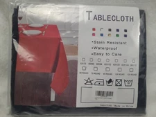 Obstal black Round Table Cloth w/ Water Resistant Microfiber 60" diameter. New