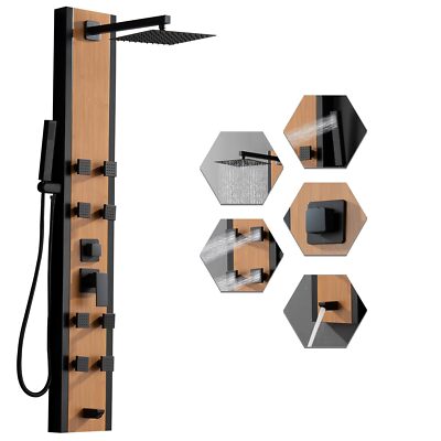 Stainless Steel Shower Panel Tower System 8 Jets Multi-Function Shower Panel ...