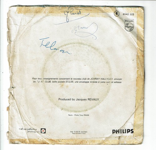 Johnny HALLYDAY 45 tours 7" REQUIEM POUR UN FOU - LES CHIENS DE PAILLE 6042 122 - Imagen 3 de 3
