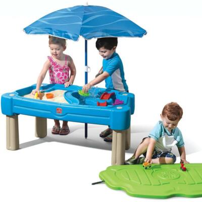Step2 Cascade Kinder Sand und Wassertisch mit Sonnenschirm Spieltisch Sandkasten