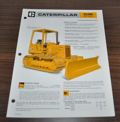 Caterpillar D3B LGP Dozer Tractor Specification Technical Data Brochure Prospekt