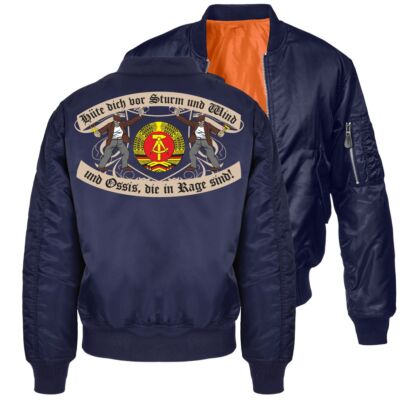 Herren Bomberjacke DDR Motiv Ossis in Rage Größe S bis 7XL männer junge brigade