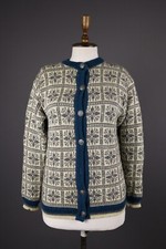 DALE OF NORWAY Multicolor Fair Isle Wool Vintage Knit Cardigan Sweater Size M