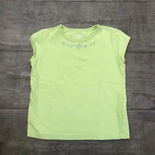 Girl’s Circo Green Tshirt Shirt Blue Jewels Flowers Small
