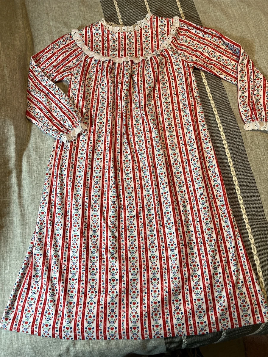 Lanz of Salzburg Girls Size Large 10 12 Tyrolean Nightgown Red