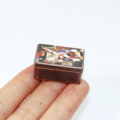 #ad Vintage Sewing Needlework Needle Kit Box 1:12 Dollhouse Miniature Mini Decor US $8.51