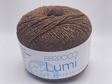 Berroco Lumi Yarn 8159 Mocha Metallic Accent Cotton DK 50gr 137yd Brown Copper