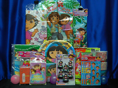 Dora The Explorer Party Set # 16  Cups Plates Napkins Tablecover Balloon Toppers