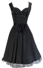 Hearts & Roses Black Retro Swing Jive Dress 