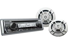 Kenwood PKG-MR382BT Single DIN Marine Receiver with Speakers