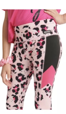Ensemble Justice : Jegging Imprimé + Pull Fuzzy Limited Too Rose Taille 14 - Occasion Très Bon état