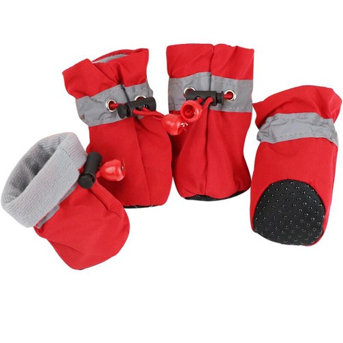 4Pcs Anti Slip Protective Dog Shoes Rain Boots Socks Winter Outdoor Soft Booties - Picture 30 of 54