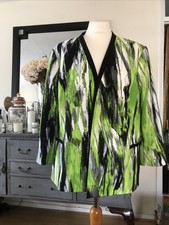 Kasper Vibrant Green Abstract Short Jacket Uk 20