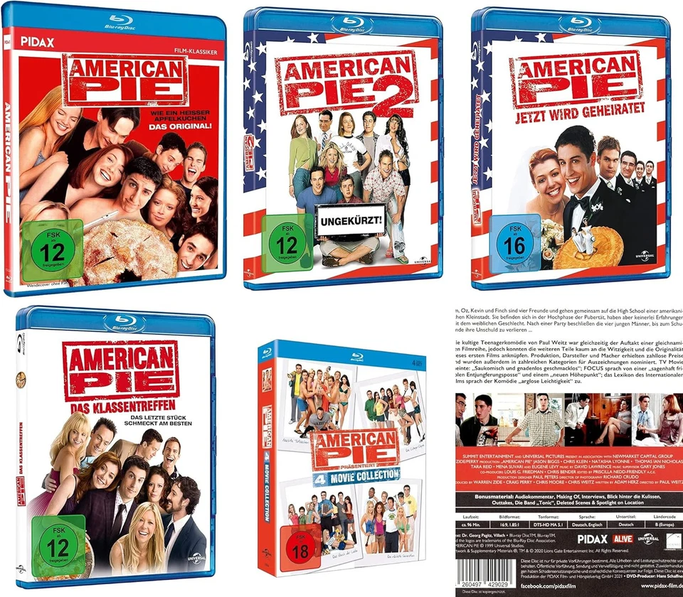 AMERICAN PIE Complete Collection TEIL 1 2 3 4 5 6 7 8 Edition 8 BLU-RAY Box