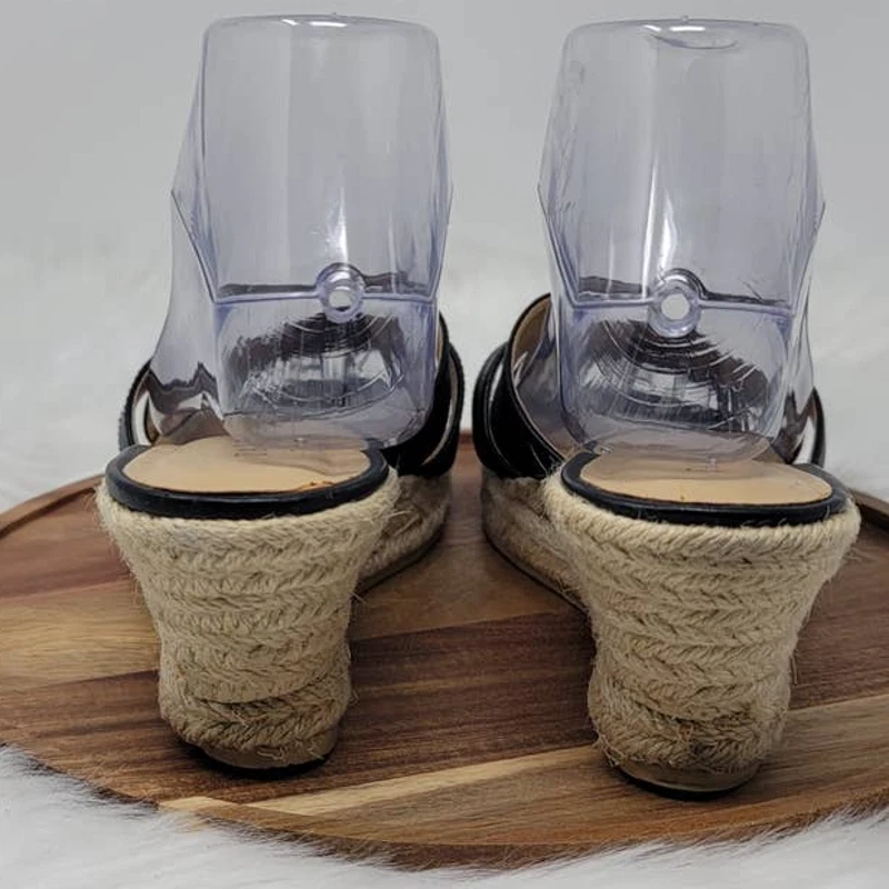 Talbots Black Strappy Espadrille 2.5" Heels Women Shoe 8.5M *Read - Image 3 of 4