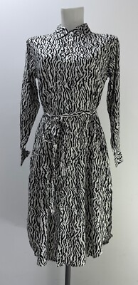 Damen New Look Zebramuster Shirtkleid mit Taschen Größe 8 10 12 14 16