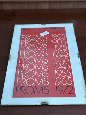 Proms 1972 Programme Framed Guide Catalogue Piece Curios Item Unusual