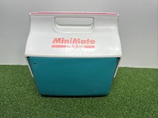 Vintage 1990’s Mini Mate Cooler By Igloo Made In USA Retro Hot Pink Neon Teal