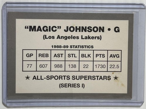 Magic Johnson 1988-89 All-Sports Superstars Series-1 Los Angeles Lakers - Imagen 2 de 2