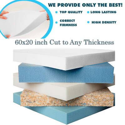 Schaumstoff Zuschnitt 60'' x 20'' Polsterung feste Blätter 1/2'' 1'' 11/2'' 2'' 21/2'' 3'' 4'' 5'' 6''