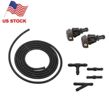 Universal Car Windshield Wiper Washer Squirter Nozzle Spray Jet Kit Fluid Hose U