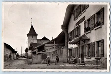 Berolle Vaud Switzerland Postcard The Church Communal Hotel c1930's RPPC Photo