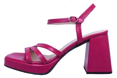 Wonders Love Sandalen Damen Absatz Rosa Leder Lack M-5303 - Stil Und Komfort - Bild 1 von 4