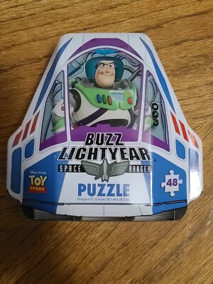 Toy Story Buzz Lightyear Space Ranger Tin with 48 Piece Puzzle Disney ...