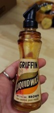 Vtg GRIFFIN LIQUID WAX GLASS BOTTLE BROWN SHOE POLISH 2 OZ BOYLE MIDWAY BROOKLYN