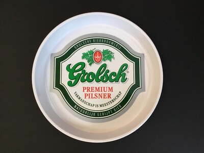 Grolsch Premium Pilsner White Round Metal Beer Tray 13  from Holland