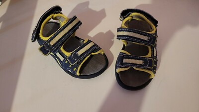 Bequeme Kinder Sandalen Blau Gelb Nummer 21 
