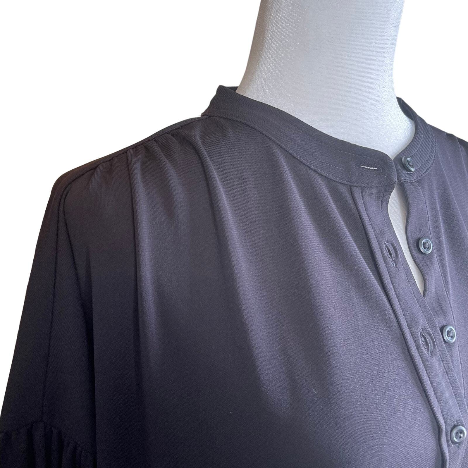 Elizabeth and James drop waist button front black… - image 3