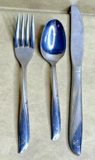 Oneida TWIN STAR Flatware Kid Toddler Child Silverware Set of 3 Atomic Starburst