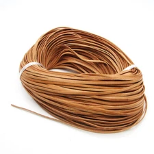 3mm Flat Cow Real Leather High Quality Finding Cord String Lace Rope ~ Natural