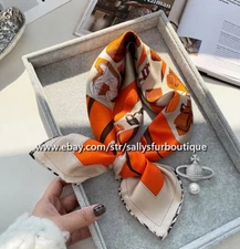 Sallys 18 Momme Twill Silk Wrap Scarf Ladies Print Double Face Square Shawl 35"