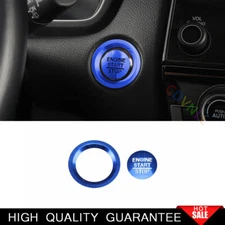Fit For Honda CR-V 2017-2021 Blue Aluminum Car One-Click Startup Cover Trim 2PCS