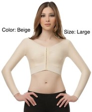 Isavela Comprexxwear Bolero Grande Beige Manga Larga Pecho Agosto Post Quirúrgico