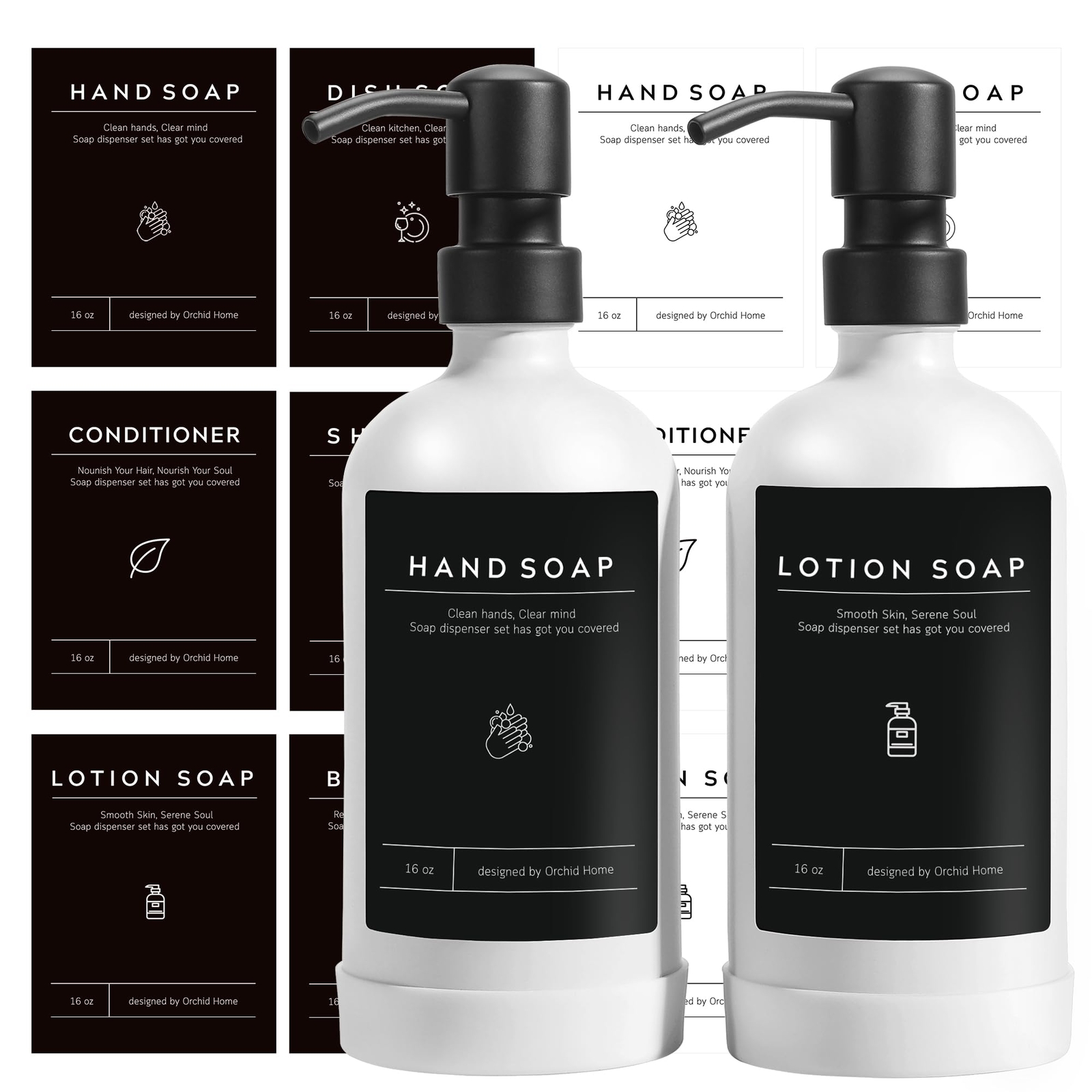 Upgrade to a 16 Oz Glass Soap Dispenser with Stainless Steel Pump-image