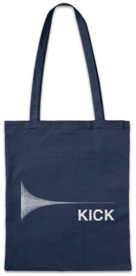 Wave Kick Drum Stofftasche Einkaufstasche Techno MC DJ Synthesizer Electro 90s