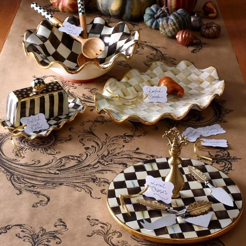 Mackenzie Childs Courtly Check Ceramic Cheese Course Charcuterie New - 第 8/8 張圖片