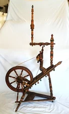 Antique 1800's Elaborately Ornate Flax-style Spinning Wheel 14" (Child's?)