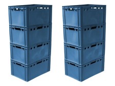 8x Tragekiste stapelbar  60x40x20 cm E3 blau NEU Gastlando