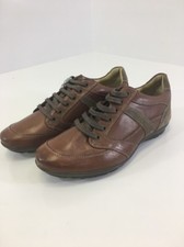 GEOX RESPIRA MEN'S SYMBOL LACE UP LEATHER SHOES BROWN/STONE SZ 40 US 7.5 NWT