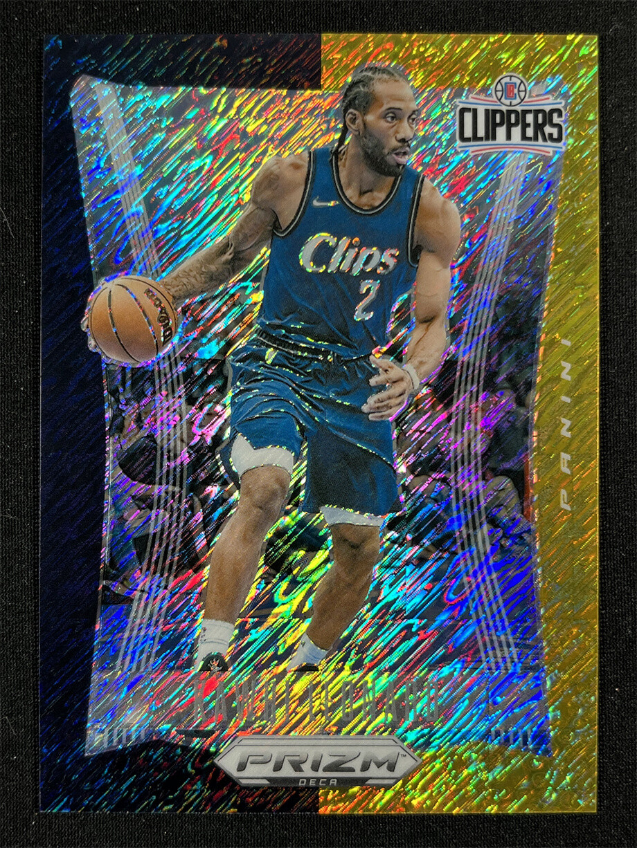 2023-24 Panini Prizm Deca Basketball Kawhi Leonard Black Gold Shimmer Prizm 6/8