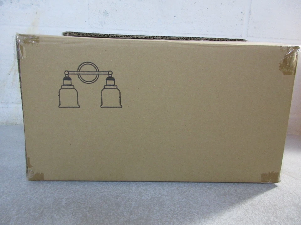 LNC Modern Classic 14 pulgadas Luz de tocador de latón y negro enchapado con 2 luces Foto 2 de 4